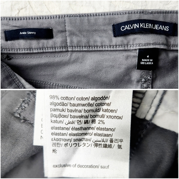 Calvin Klein Jeans Gray Ankle Skinny Lightweight Pants With Stretch, Size 4 - Picture 9 of 13